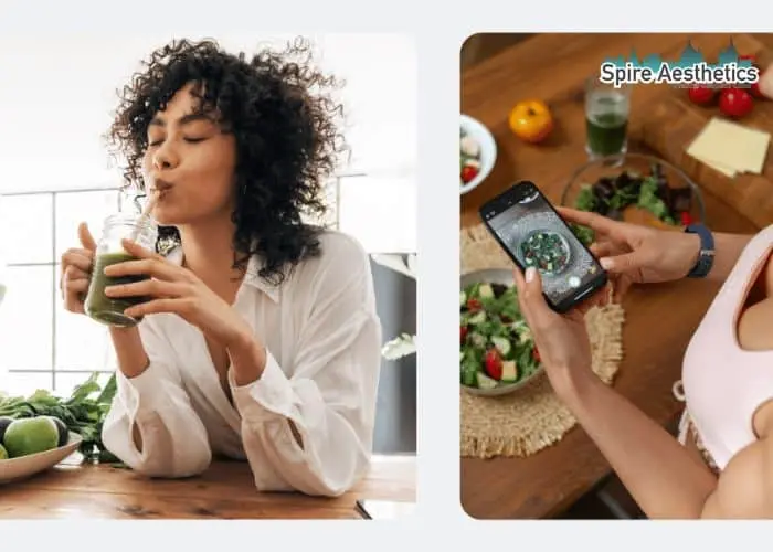 Image of woman looking into her diet and fat freezing Leicester to improve her health