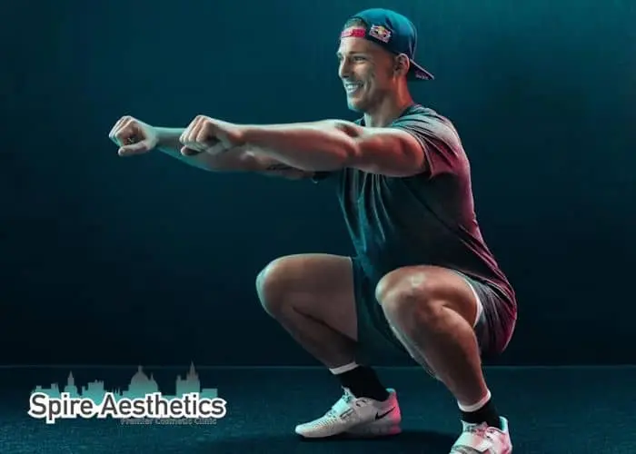 Image of man build leg muscle Leicester through exercise